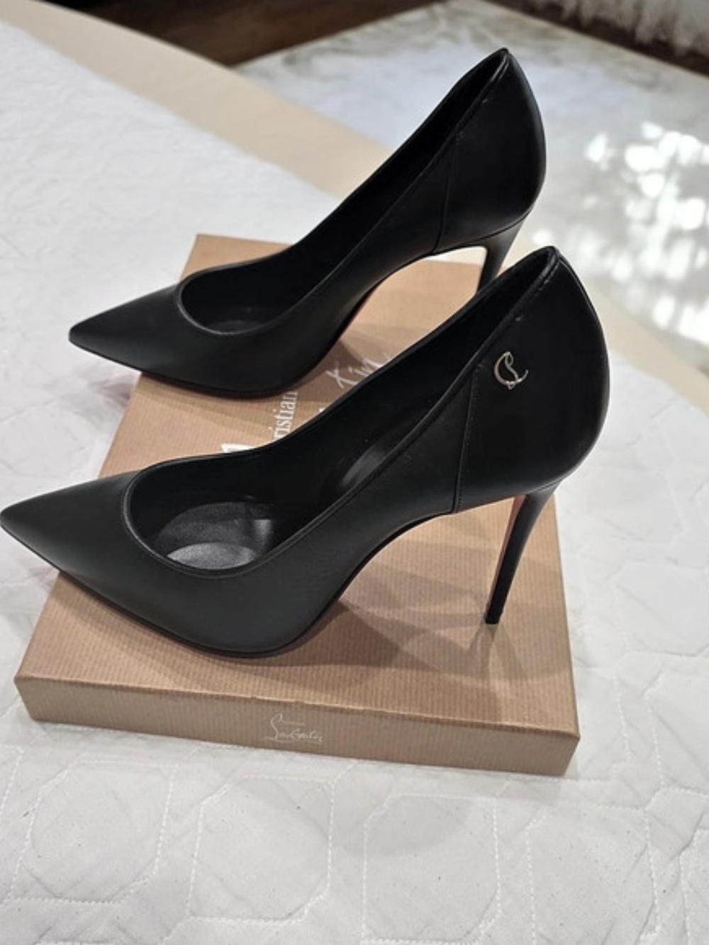 Christian Louboutin Sporty Kate 100 mm Nappa Leather Pumps Black Heels
